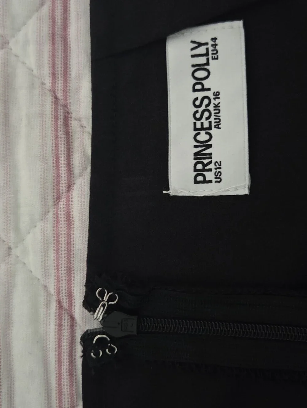 Princess Polly Black Mini Skort with Zip Detail size US12